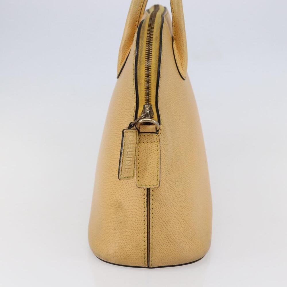 CELINE Hand Bag Leather 2way Yellow Gold Auth bs29816 - Picture 3 of 16